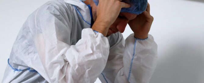 helping professional experiencing burnout quiet reflective moment