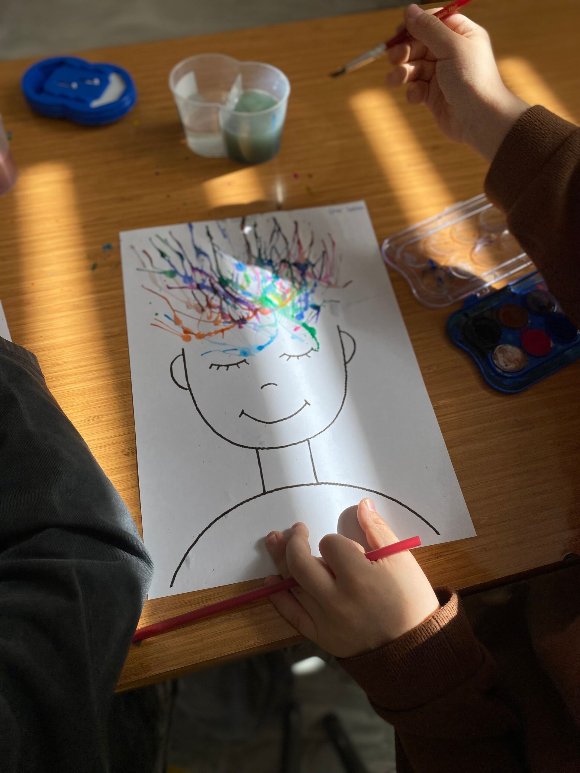 Child therapy session drawing