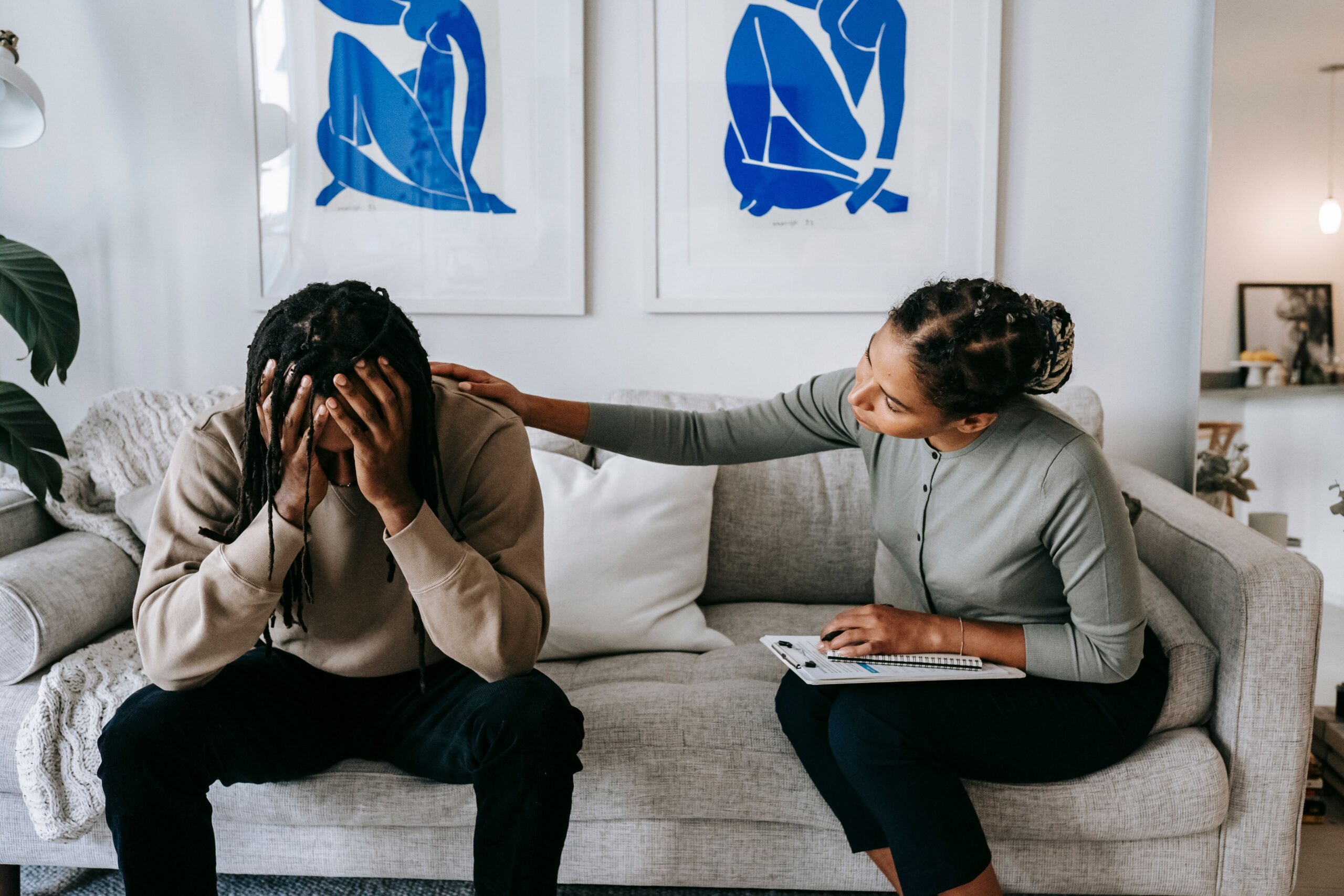depression therapy A person attending therapy for depression